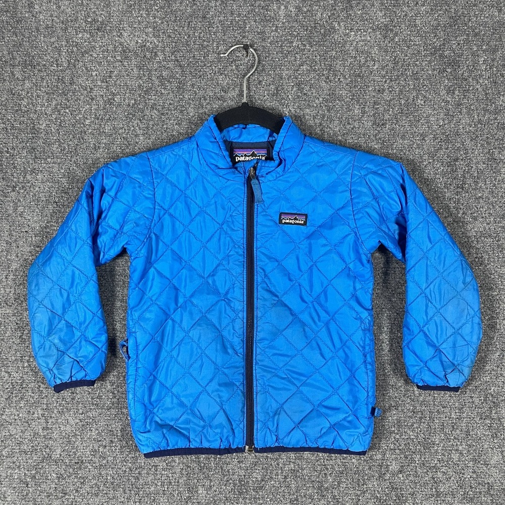 Patagonia Puffer Jacket Quilted Full Zip Baby Size 3T Blue Diamond Coat